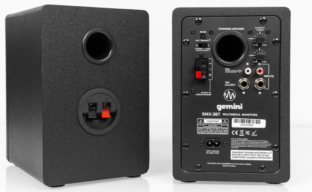 Студийные мониторы Gemini с функцией Bluetooth